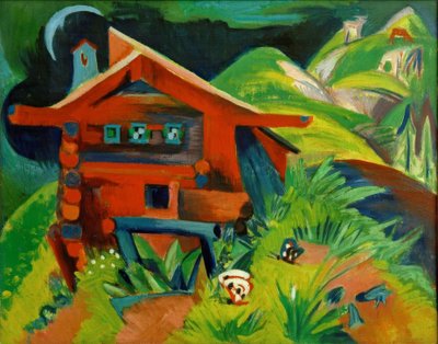 Alpine Hut; Red Alpine House by Ernst Ludwig Kirchner