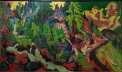 Arven Landscape with Waterfall by Ernst Ludwig Kirchner