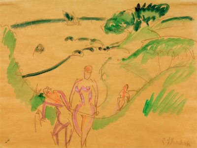 Bathing at the Fehmarn Coast by Ernst Ludwig Kirchner