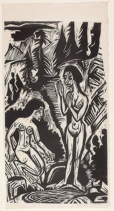 Bathers in Rocks. 1921 by Ernst Ludwig Kirchner