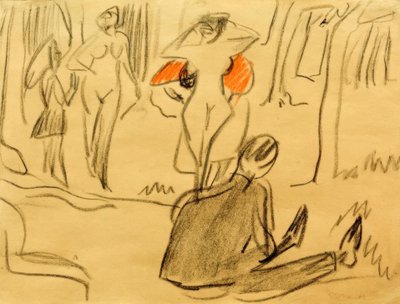 Bathers in Moritzburg by Ernst Ludwig Kirchner