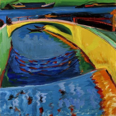Bridge at the Prießnitz Estuary. Around 1910 by Ernst Ludwig Kirchner