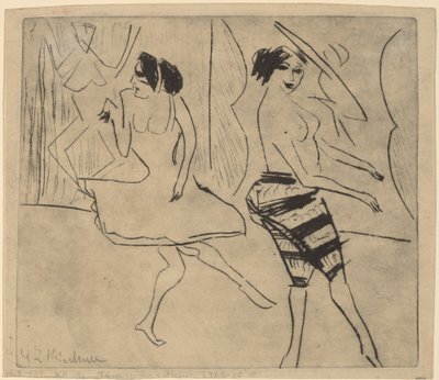 Dancers in Studio by Ernst Ludwig Kirchner