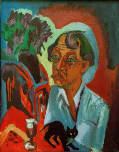 The Painter Stirner with Cat by Ernst Ludwig Kirchner