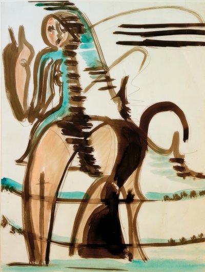 The Rider (1st Larger Version) by Ernst Ludwig Kirchner