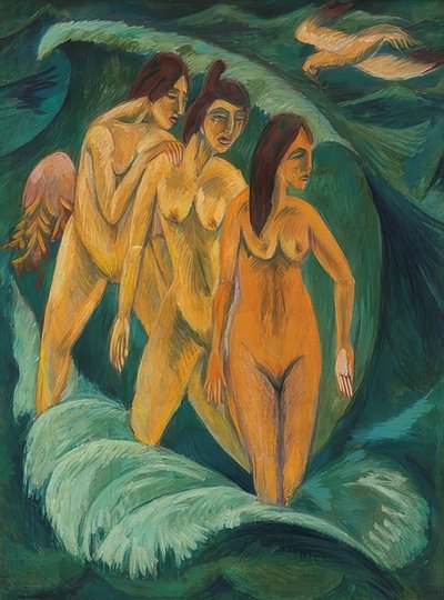 The Three Bathers. 1913 by Ernst Ludwig Kirchner