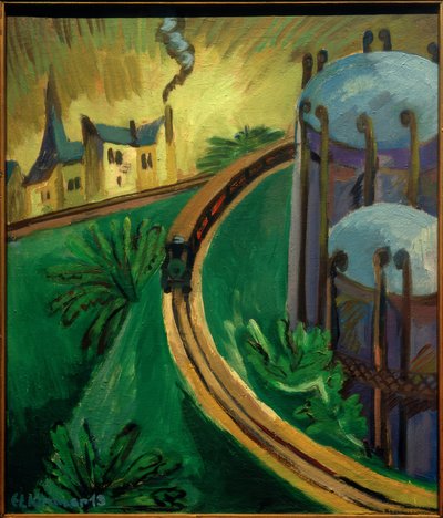 Gas Boiler and Suburban Railway by Ernst Ludwig Kirchner
