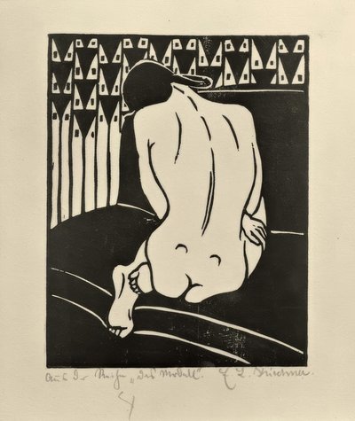 Crouching Nude, Seen from the Back by Ernst Ludwig Kirchner