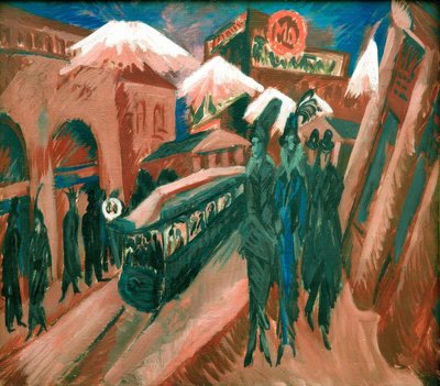 Leipziger Street with Electric Railway by Ernst Ludwig Kirchner