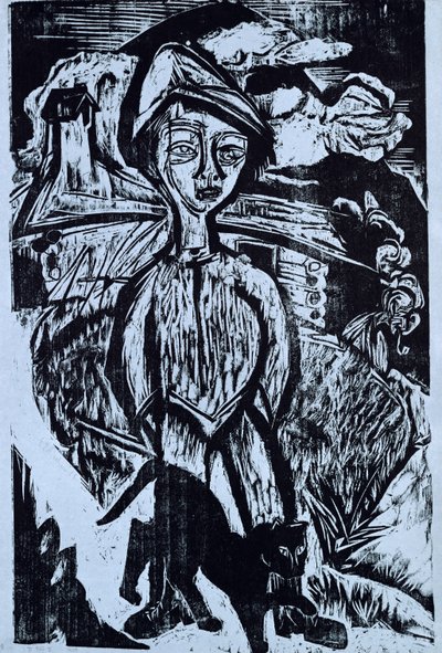 Mountain Lad in Storm by Ernst Ludwig Kirchner