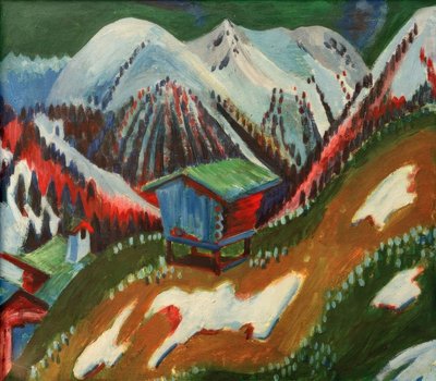 Snow Melt. Mountain Landscape with Alpine Hut by Ernst Ludwig Kirchner