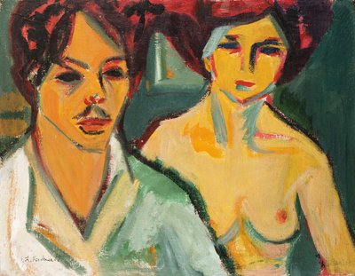 Self Portrait with Model by Ernst Ludwig Kirchner