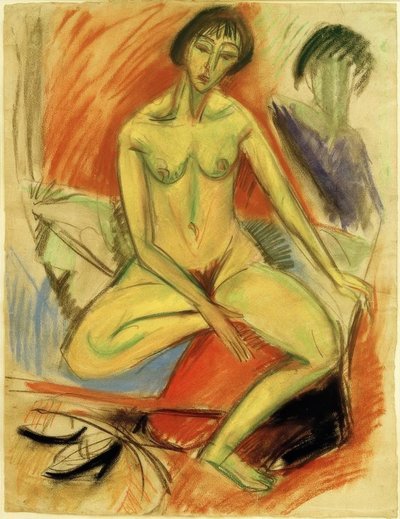 Seated Female Nude by Ernst Ludwig Kirchner