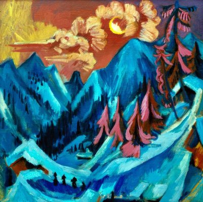 Winter Moon Landscape by Ernst Ludwig Kirchner