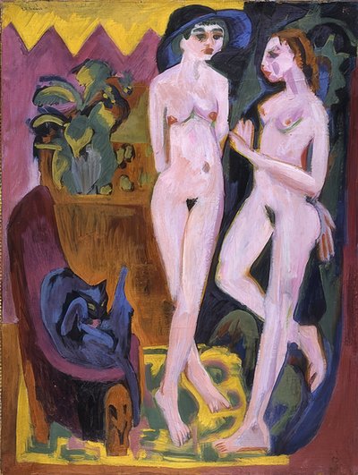Two Nudes in a Room. 1914 by Ernst Ludwig Kirchner