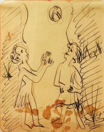 Two Girls Playing Ball by Ernst Ludwig Kirchner
