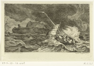 Sailboat on Stormy Sea by Ernst Willem Jan Bagelaar