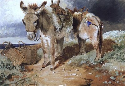 Donkeys, 1855 by Erskine Nicol