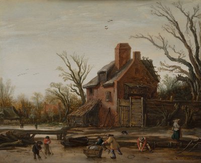 Winter Landscape with Farmhouse by Esaias I van de Velde