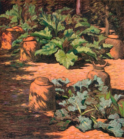 Rhubarb and Seakale, c. 1927 by Esther Sutro