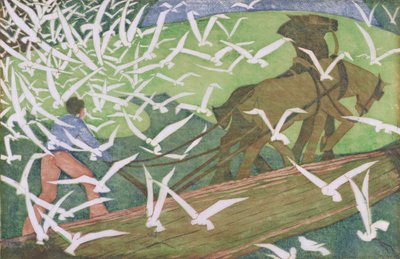 Birds Following a Plough by Ethel Spowers