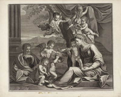 Holy Family with Putti by Etienne Baudet (possibly)