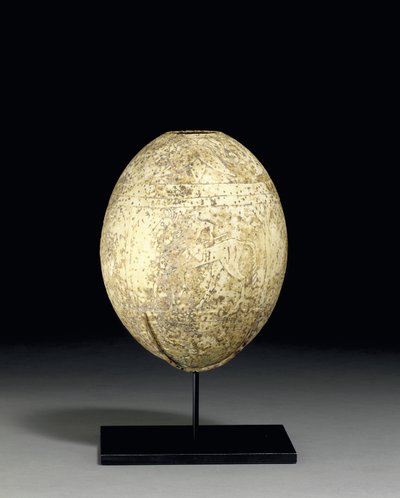 Engraved ostrich egg, c.mid 6th century BC by Etruscan