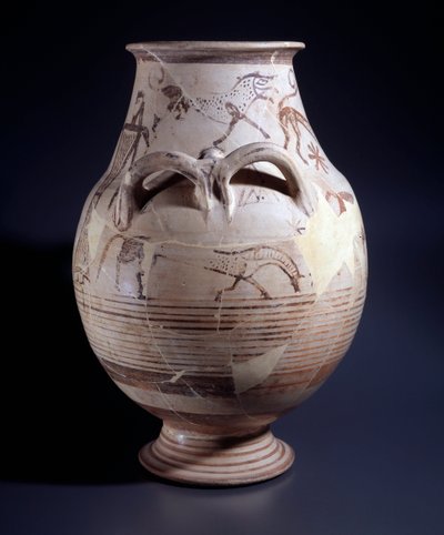 Terracotta krater, 680-660 BC by Etruscan