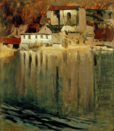 Gypsum Mill by the Pond by Eugen Felix Prosper Bracht