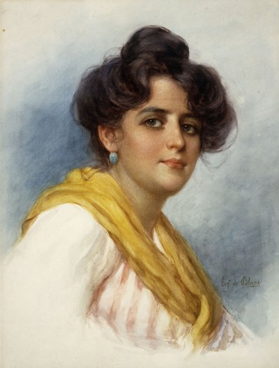 An Italian Beauty by Eugen von Blaas