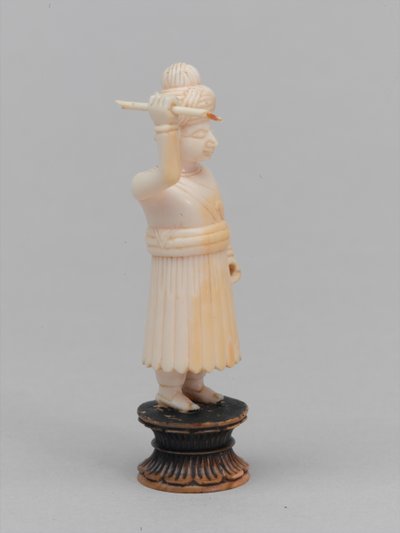 Black pawn, chess piece, India by Eugene Antoine Samuel Lavieille
