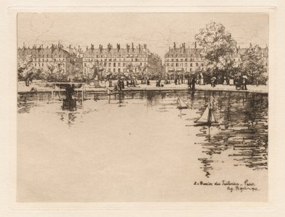 The Basin of the Tuileries by Eugene Bejot