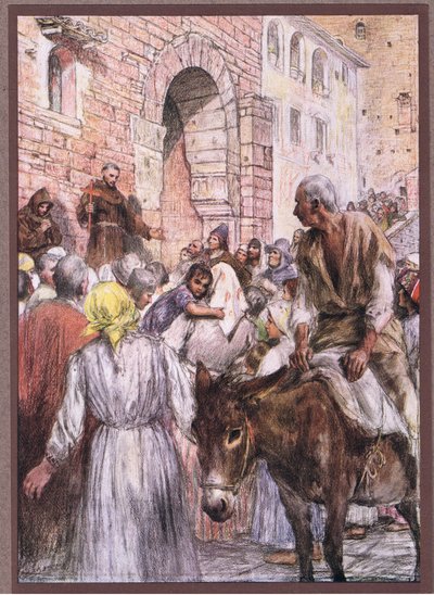 St Francis preaching at Bologna by Eugene Burnand