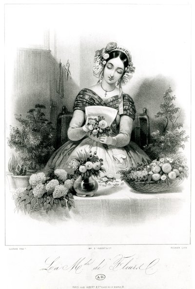 The Flower Seller, c. 1840 by Eugene Charles Francois Guerard