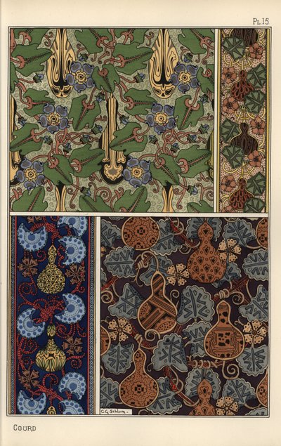 Gourd in fabric and wallpaper patterns by Eugene Grasset