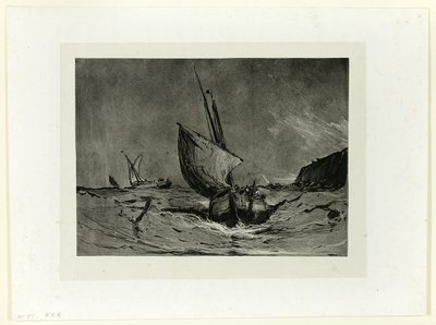 Fishing Boat in a Gale by Eugene Isabey