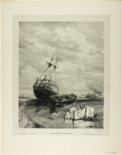 Low Tide (plate six from Six Marines) by Eugene Isabey