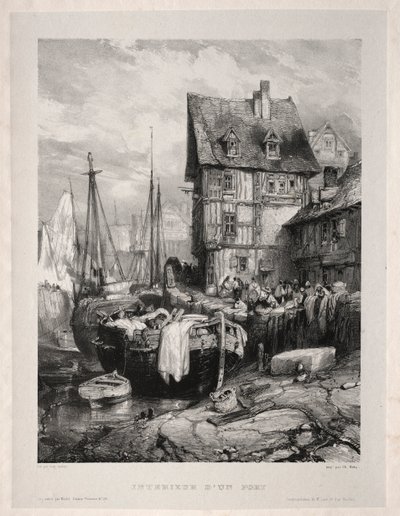 Six Marines: Interior of a Port, 1833 by Eugene Isabey