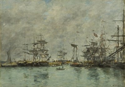 Harbour Scene by Eugene Louis Boudin