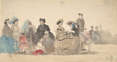 On the Beach by Eugene Louis Boudin