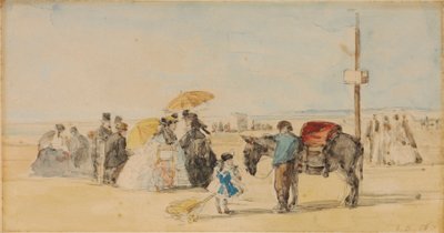On the Beach by Eugene Louis Boudin