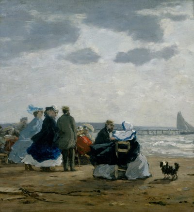 On the Beach, Dieppe by Eugene Louis Boudin