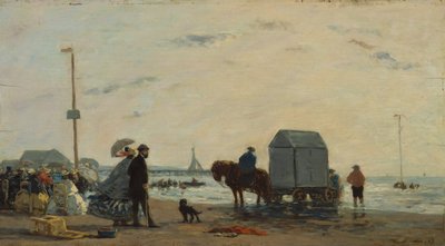 On the Beach at Trouville by Eugene Louis Boudin