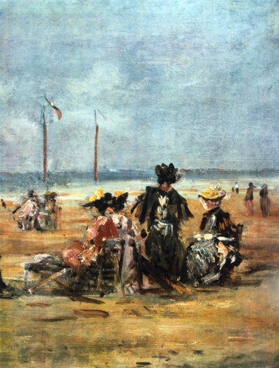 On the Beach (detail) by Eugene Louis Boudin
