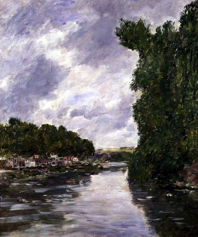 River near Abbeville by Eugene Louis Boudin