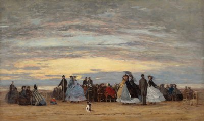 The Beach at Villerville, 1864 by Eugene Louis Boudin