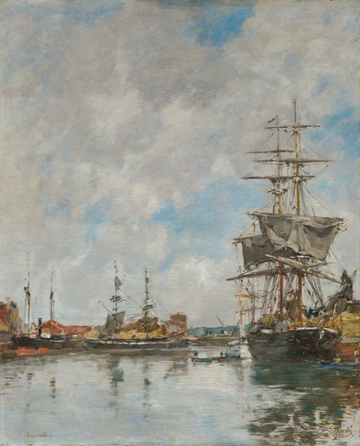 The Dock of Deauville by Eugene Louis Boudin