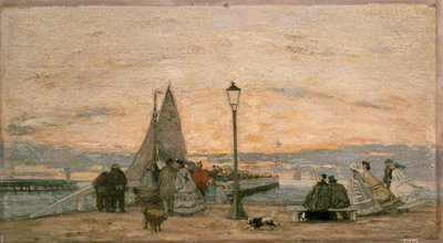 The Jetty at Trouville: Sunset by Eugene Louis Boudin