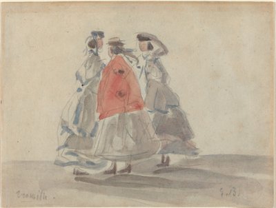 Three Women at Trouville, c. 1865 by Eugene Louis Boudin