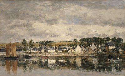 Village by a River by Eugene Louis Boudin